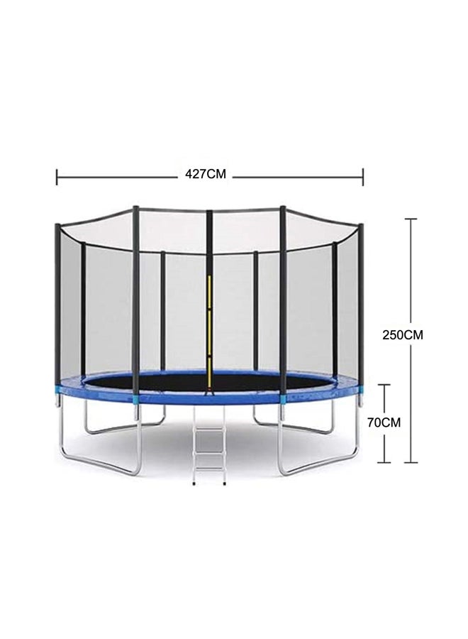 BODY SCULPTURE - 14ft Round Shaped Jumping Trampoline With Safety Net And Ladder 427X427X250cm - Image 1