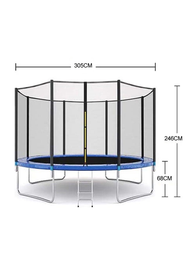 Outdoor 10ft Trampoline With Safety Enclosure Net And Ladder 305X305X246cm