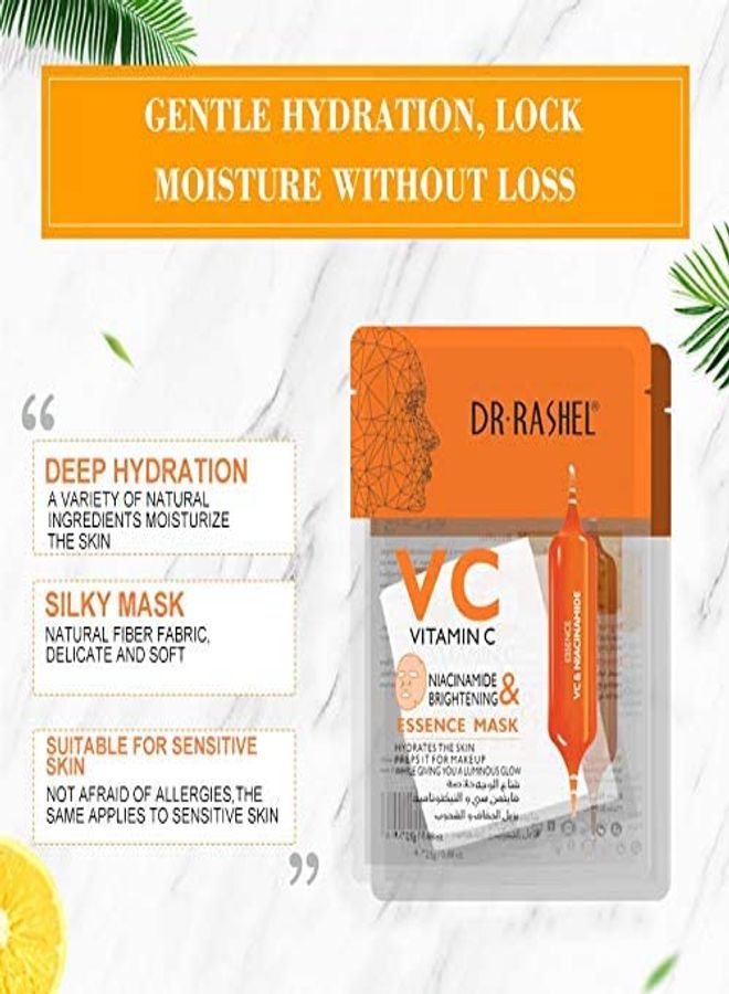 DR. RASHEL 5 Pieces Vitamin C Niacinamide & Brightening Essense Mask White 25grams  - Image 3