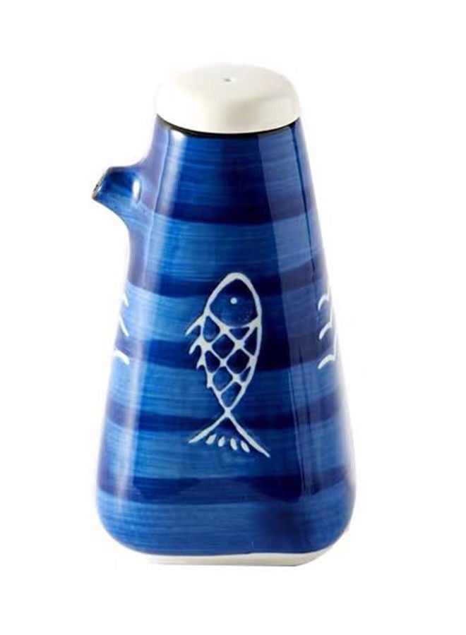 2 Piece Oil Dispenser - For Olive Oil, Soy Sauce, Vinegar - Leakproof Lid - Kitchen Accessories - Oil Bottle - Blue Blue 6.8 x 13.3cm