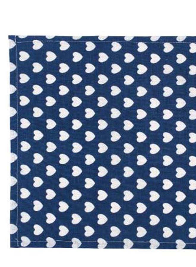 DECOREK Printed Rectangular Linen Table Mat Royal Blue/White 30 x 40cm - Image 2