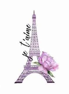 DECOREK Paris Eiffel Tower Printed Canvas Painting Purple/Black 57 x 71 x 4.5cm  - Image 3