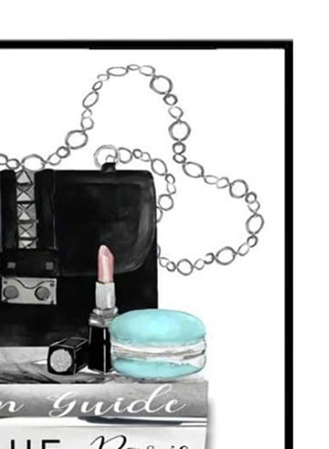 DECOREK Paris Book And Purse Printed Canvas Painting Black/Blue/Grey 57 x 71 x 4.5cm - Image 4