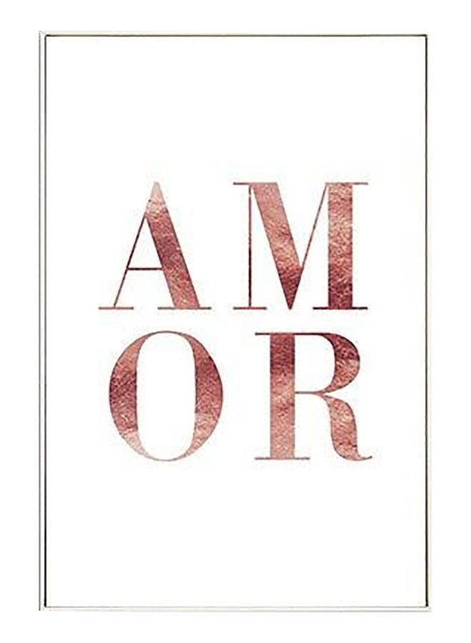 ديكورك لوحة فنية من قماش الكانفاس بطبعة كلمة "Amor" بني 57 x 71 x 4.5سم  - Image 1