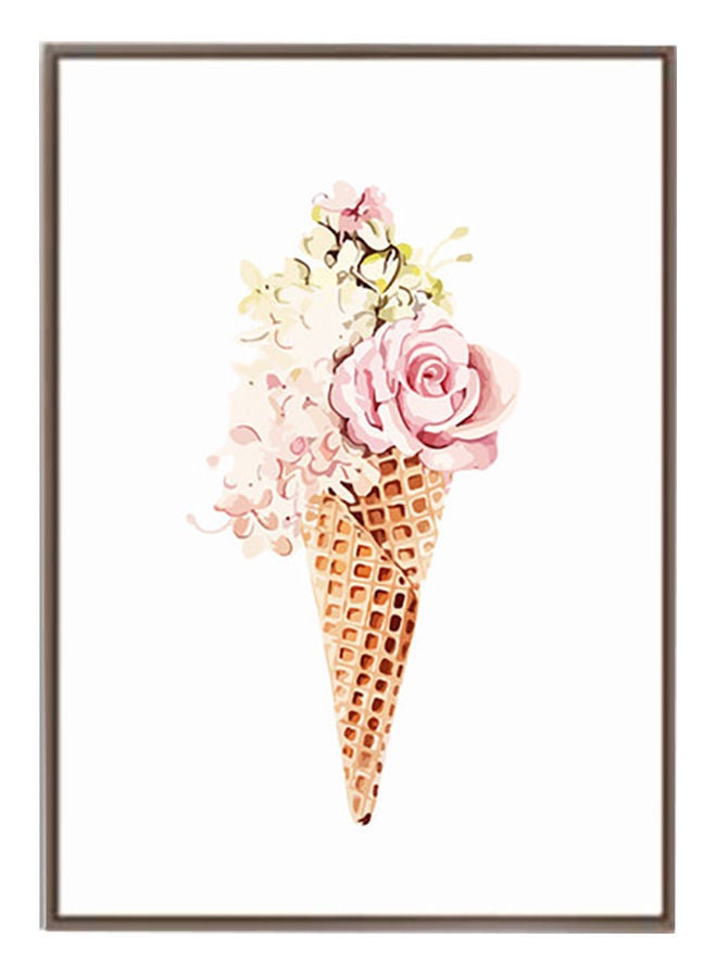DECOREK - Flower Cone Printed Canvas Painting Multicolour 57 x 71 x 4.5cm - Image 1