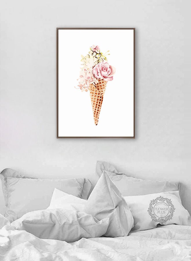 DECOREK - Flower Cone Printed Canvas Painting Multicolour 57 x 71 x 4.5cm - Image 1
