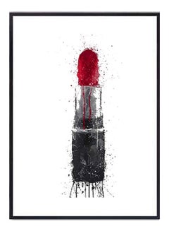 DECOREK Red Lipstick Printed Canvas Painting Red /Grey/Black 57 x 71 x 4.5cm  - Image 1
