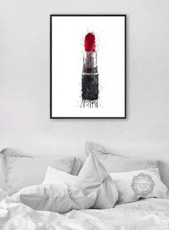 DECOREK Red Lipstick Printed Canvas Painting Red /Grey/Black 57 x 71 x 4.5cm  - Image 2