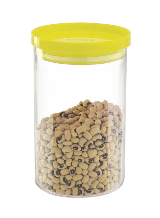 Clear Stack & Storage Jar With Lid, Yellow Clear/Yellow 900ml - v1659708575/N44033195A_1