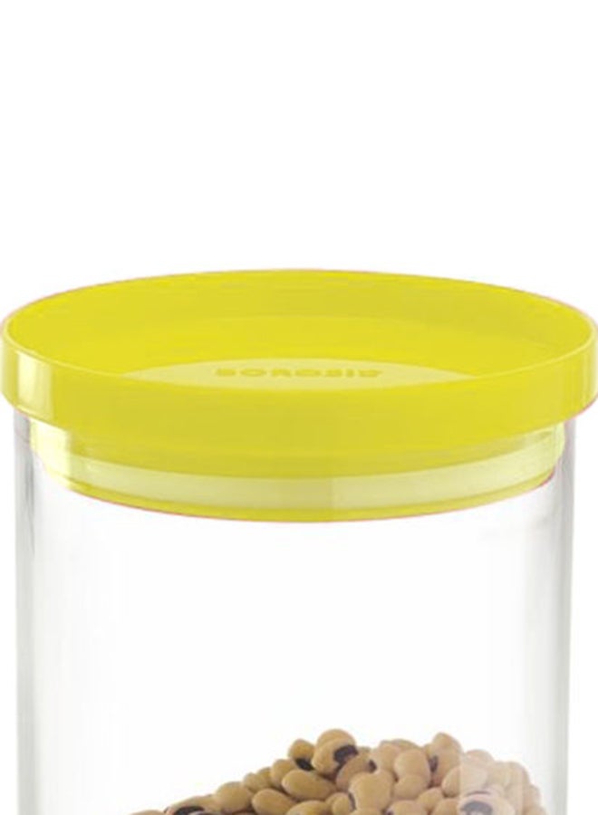 Clear Stack & Storage Jar With Lid, Yellow Clear/Yellow 900ml - v1659708575/N44033195A_3