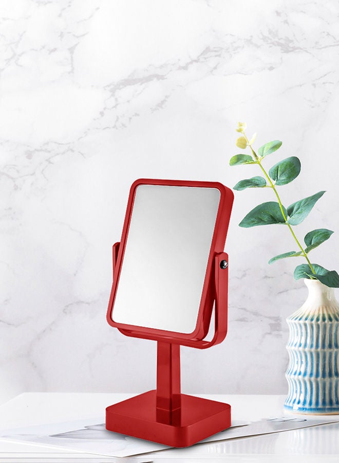 Classic Mirror with Stand, for Vanity and Bathroom Use, Sturdy and Multipurpose Red