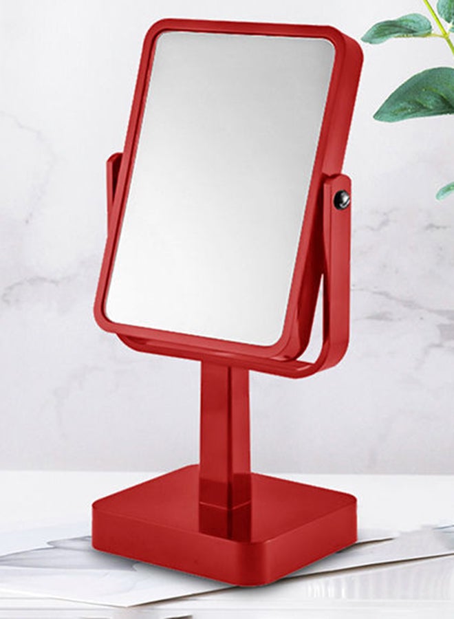 Classic Mirror with Stand, for Vanity and Bathroom Use, Sturdy and Multipurpose Red
