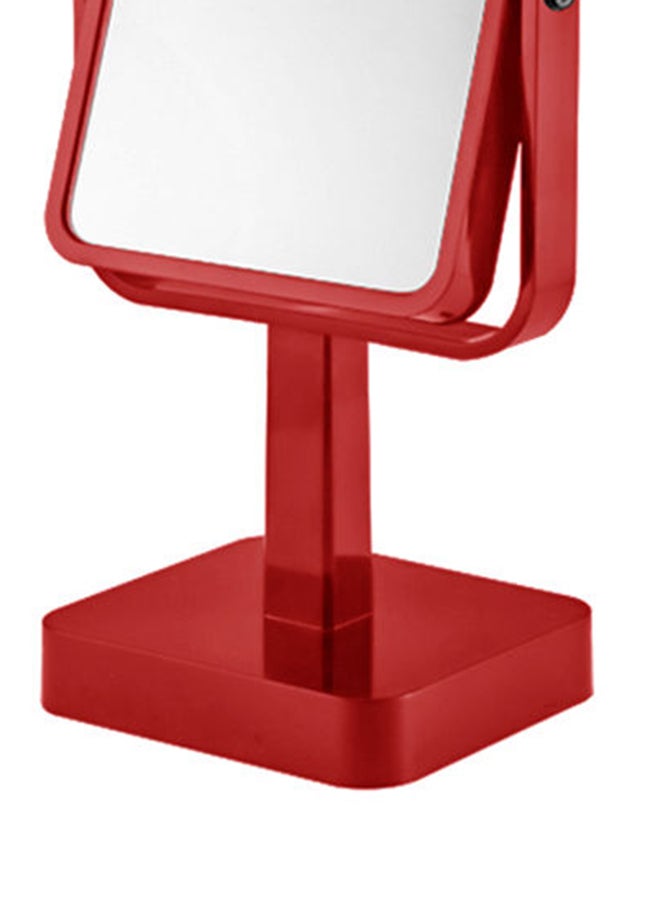 Classic Mirror with Stand, for Vanity and Bathroom Use, Sturdy and Multipurpose Red