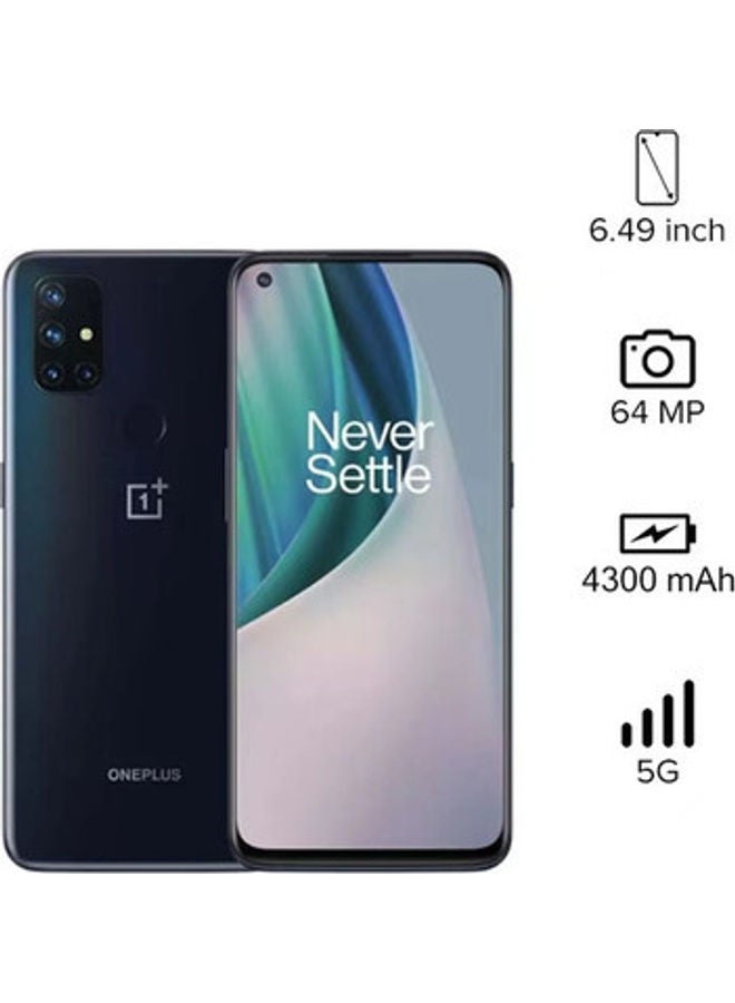 ون بلس هاتف نورد N10 بشريحة واحدة وذاكرة رام سعة 6 جيجابايت وذاكرة داخلية سعة 128 جيجابايت ويدعم تقنية 5G بلون ميدنايت آيس - إصدار عالمي - Image 2