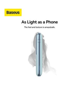 Baseus 10000 mAh USB C Portable Power Bank with Digital Display (10000 mAh with 1 USB C Port and 2 USB A Ports for up to 22.5W Charging for iPhone, Android, AirPods, iPad, and More) – Blue  - Image 3