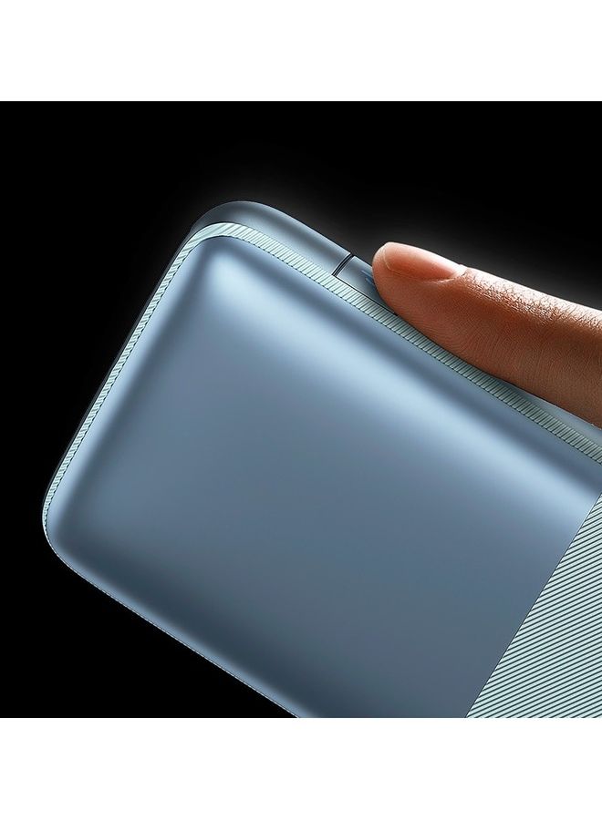 Baseus - 10000 mAh USB C Portable Power Bank with Digital Display (10000 mAh with 1 USB C Port and 2 USB A Ports for up to 22.5W Charging for iPhone, Android, AirPods, iPad, and More) – Blue - Image 1