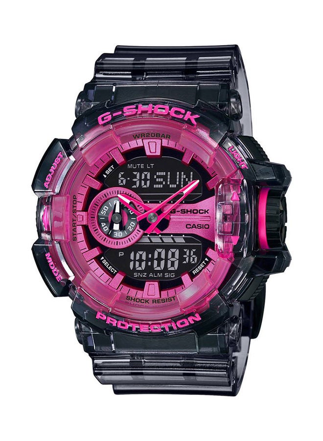 جي شوك Men's Resin Strap Round Shape Analog & Digital Wrist Watch GA-400SK-1A4 - 52mm - Black - Image 1