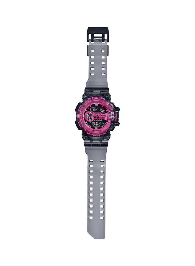 جي شوك Men's Resin Strap Round Shape Analog & Digital Wrist Watch GA-400SK-1A4 - 52mm - Black - Image 2