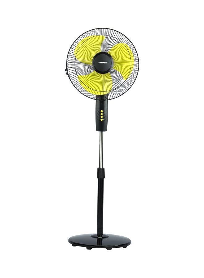 GEEPAS 16 inch High Speed Pedestal Fan  with 3 Blades And 3 speed Variants 130.0 W GF21126 Black , Yellow  - Image 1