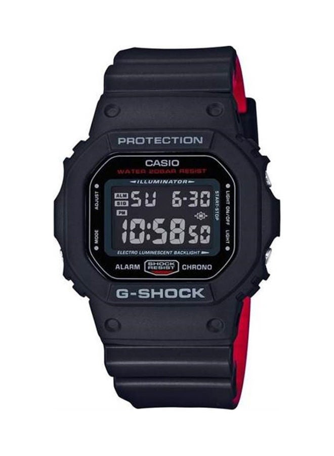 جي شوك Men's Resin Strap Square Shape Digital Wrist Watch DW-5600HR-1D - 43mm - Black - Image 1