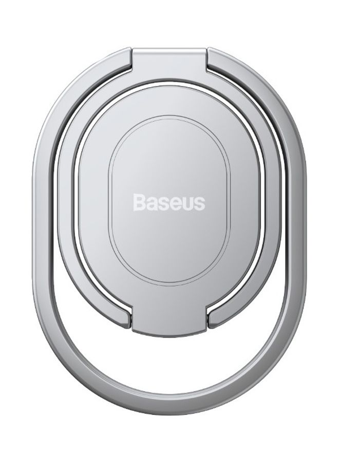 Baseus Finger Ring Holder 360 Degree Rotation Phone Stand For iPhone 14/13/12 Pro Max Portable Ring Holder For Tablet Mobile Phone Magnetic Mount Plate Silver  - Image 1