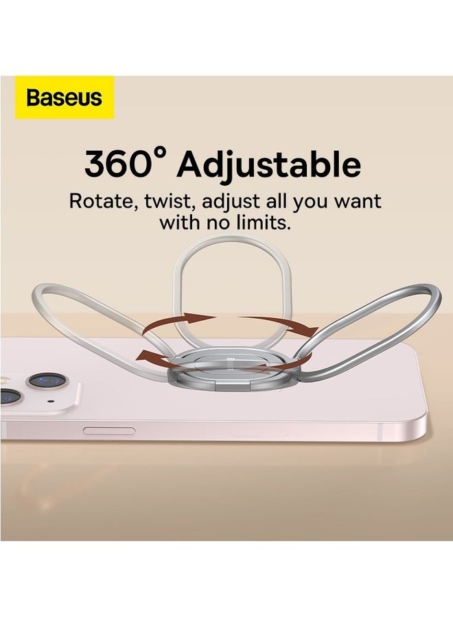 Baseus Finger Ring Holder 360 Degree Rotation Phone Stand For iPhone 14/13/12 Pro Max Portable Ring Holder For Tablet Mobile Phone Magnetic Mount Plate Silver  - Image 4
