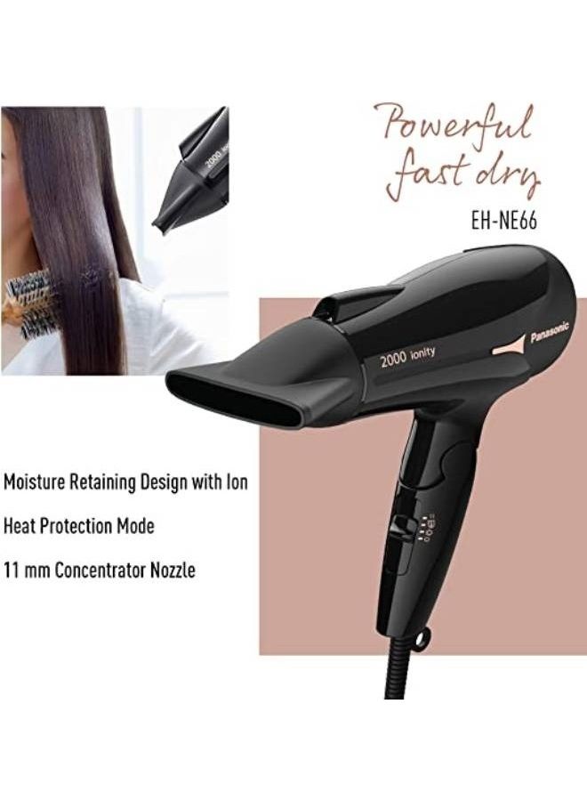 Panasonic Hair Dryer EH NE66 Fast Drying & Smooth Finish Black - Image 2