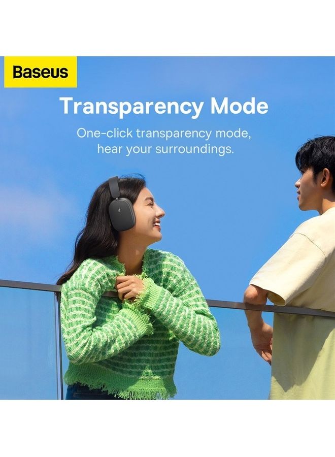 Baseus - Bowie H1 Noise-Cancelling Wireless Headphones 4-mics Bluetooth V5.3 40db Active Noise Cancellation, 70h Battery Life, 40mm Driver Unit Grey Grey - Image 1