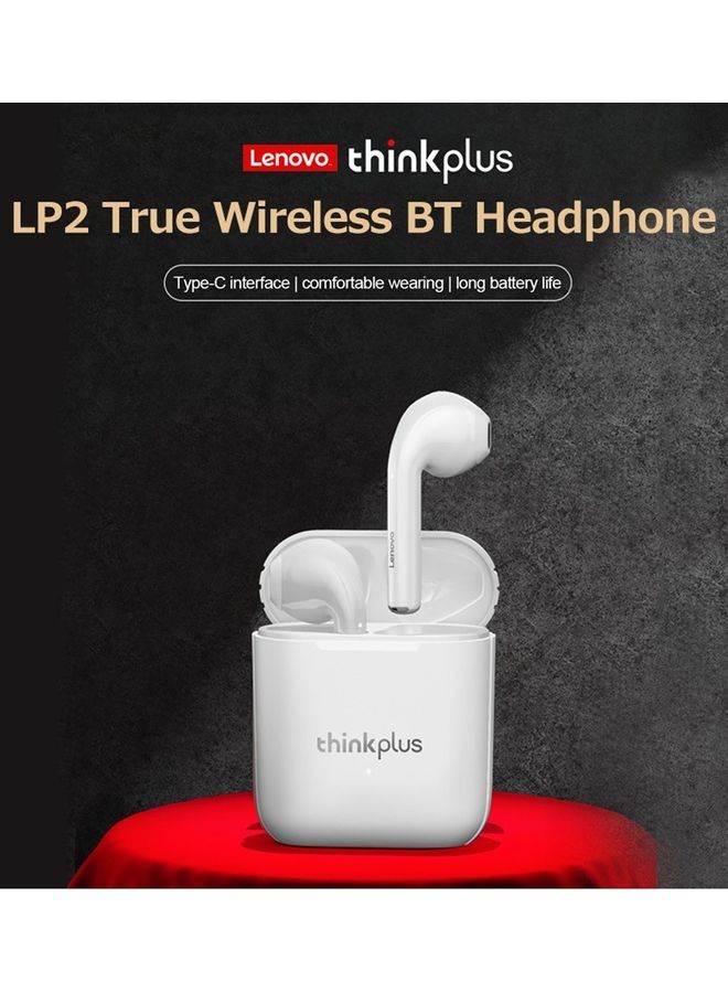 Thinkplus New Version LP2 True Wireless BT Headphone Semi-in-ear Sport Earbuds BT5.1 Chip 13mm Composite Unit White