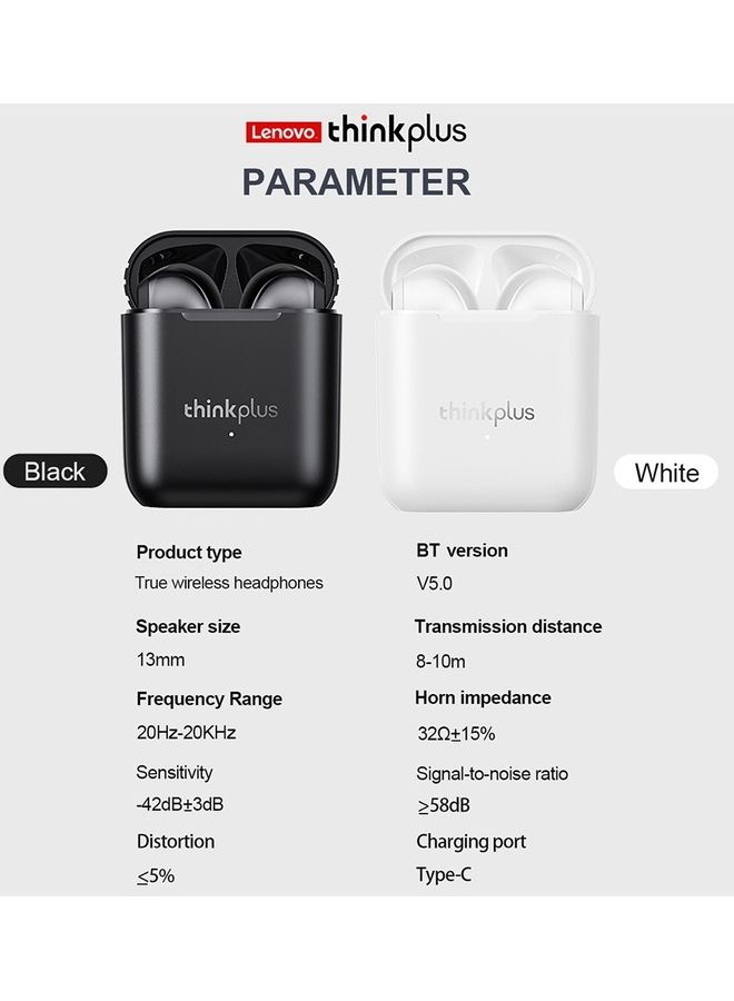 Thinkplus New Version LP2 True Wireless BT Headphone Semi-in-ear Sport Earbuds BT5.1 Chip 13mm Composite Unit White