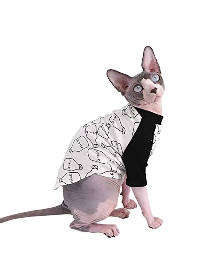 Generic Sphynx Breathable Summer Cotton T-Shirts For Hairless Cat White S (2-3.5 lbs) - Image 1