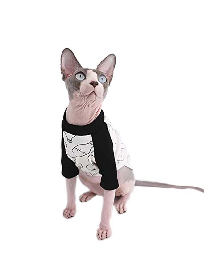 Generic Sphynx Breathable Summer Cotton T-Shirts For Hairless Cat White S (2-3.5 lbs) - Image 2
