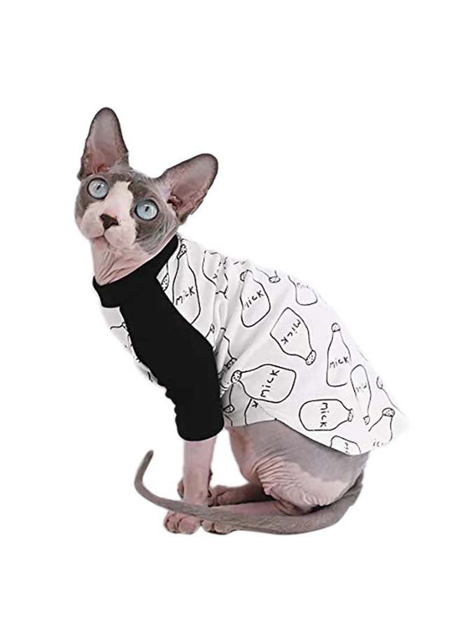 Generic Sphynx Breathable Summer Cotton T-Shirts For Hairless Cat White S (2-3.5 lbs) - Image 5