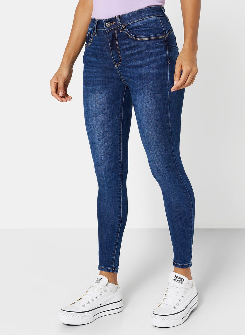 FOREVER 21 - Skinny Long Jeans Dark Denim - Image 1