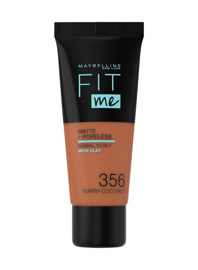 MAYBELLINE NEW YORK Fit Me Matte And Poreless Foundation 356 Warm Coconut - Image 1