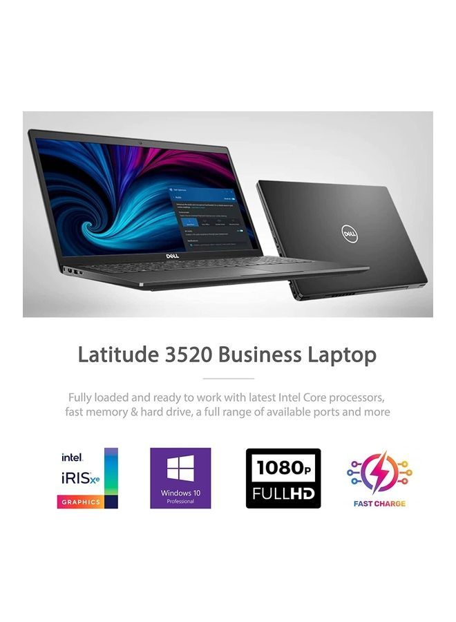 DELL - Business & Professional (Upgraded Version) Laptop Latitude 3520 With 15.6-Inch Antiglare Display,Core i3 Processors 1005G1/12GB RAM/1TB HDD + 256GB SSD Nvme/Intel Iris XE Graphics 620/ Windows 11 With Bag English Black - Image 1