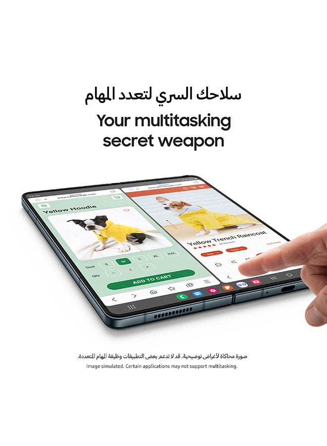 سامسونج هاتف جالاكسي Z فولد 4 ثنائي الشريحة بتقنية 5G وذاكرة رام سعة 12 جيجابايت وذاكرة داخلية سعة 512 جيجابايت بلون رمادي مائل إلى الخضرة - إصدار الشرق الأوسط  - Image 3