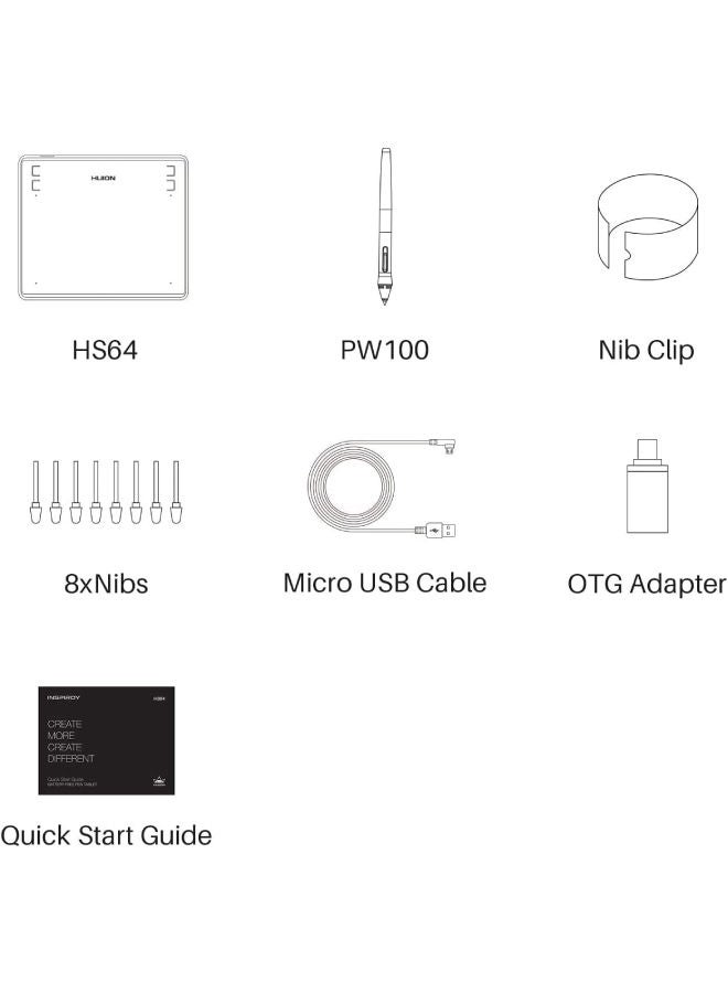 HUION - HS64 Drawing Tablet - Image 1