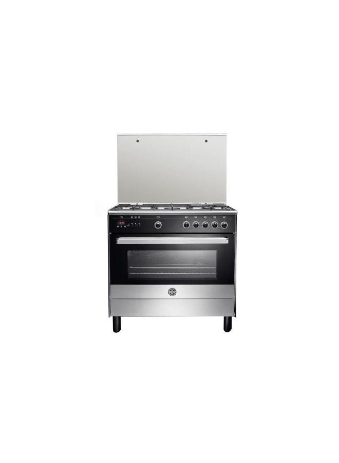 LA GERMANIA - Freestanding Cooker 90 x 60 cm 5 Gas Burners 9M10G4A1X4AWW Stainless x Black - Image 1