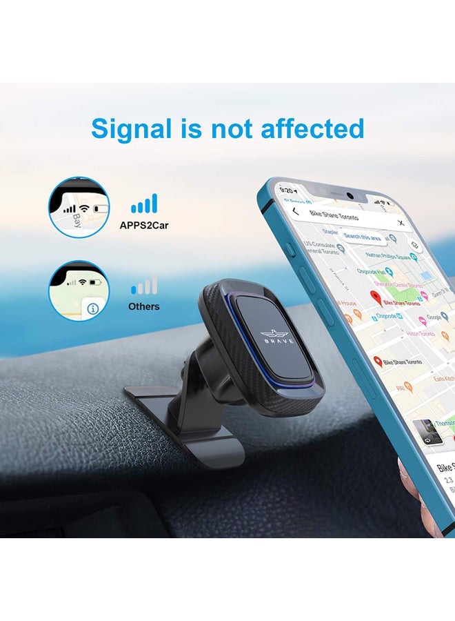 BRAVE Car Phone Holder 2 in 1 Magnetic Mobile Mount Universal Air Vent and Dashboard Device Holder with Extra Strong Adhesion to all Surfaces for iPhone 13 12 11/Pro/Pro Max Samsung Galaxy and more Black - Image 4