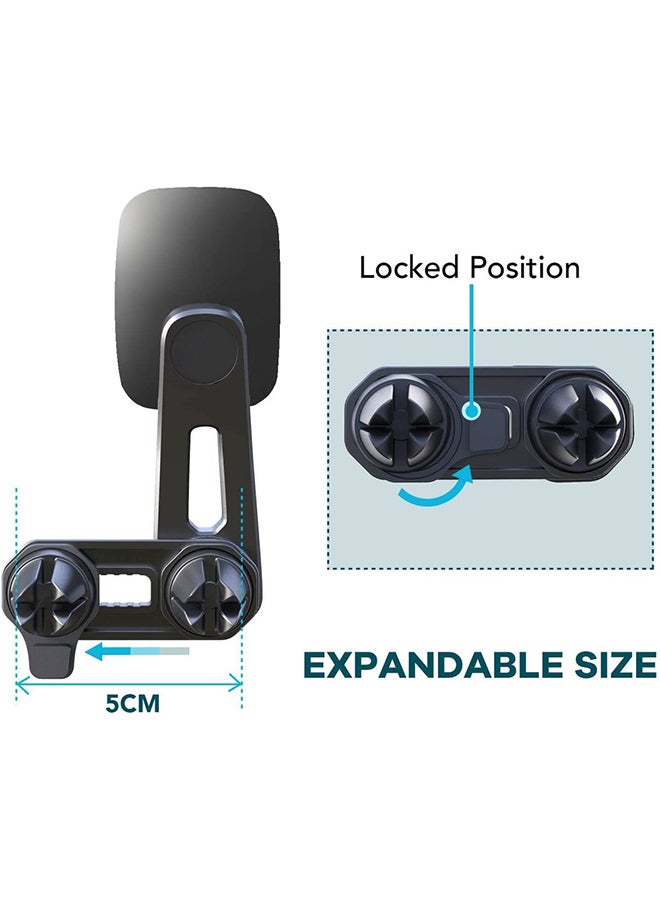 Brave - BRAVE Magnetic Car Holder, Double Air Vent Locking Phone Mount, Easly Mountable on AC Vent Mobile Stand, 360° Rotation Long, Reachable Neck Double Expandable for Smartphone, Tablet, GPS, and More Black - Image 1