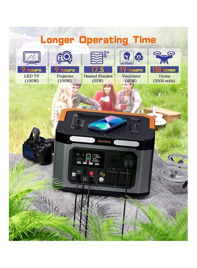 CHOETECH Portable Power Station, 1000W Power Generator With 16 Different Power Outputs for RoadTrips / Camping / Emergency Power And More Black  - Image 3