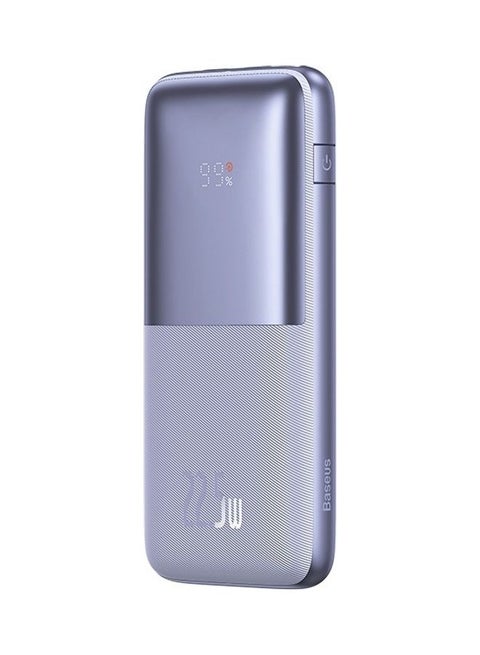 10000 mAh USB C Portable Power Bank with Digital Display (10000 mAh with 1 USB C Port and 2 USB A Ports for up to 22.5W Charging for iPhone, Android, AirPods, iPad, and More) – Purple