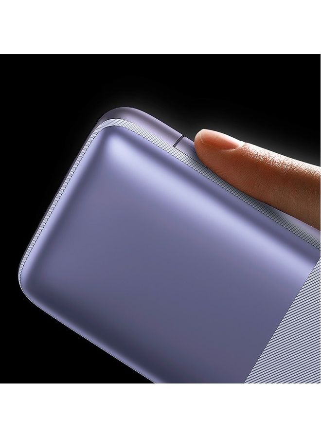 10000 mAh USB C Portable Power Bank with Digital Display (10000 mAh with 1 USB C Port and 2 USB A Ports for up to 22.5W Charging for iPhone, Android, AirPods, iPad, and More) – Purple
