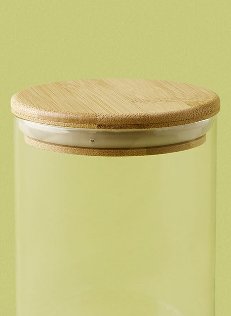 ايست من نون طقم علب طعام مصنوعة من الزجاج مكون من قطعتين - سعة 700 مل - أغطية محكمة الإغلاق من الخيزران - علبة تخزين الطعام - منظم خزانة المطبخ - لون شفاف شفاف 2-Piece - 700ml - Image 5