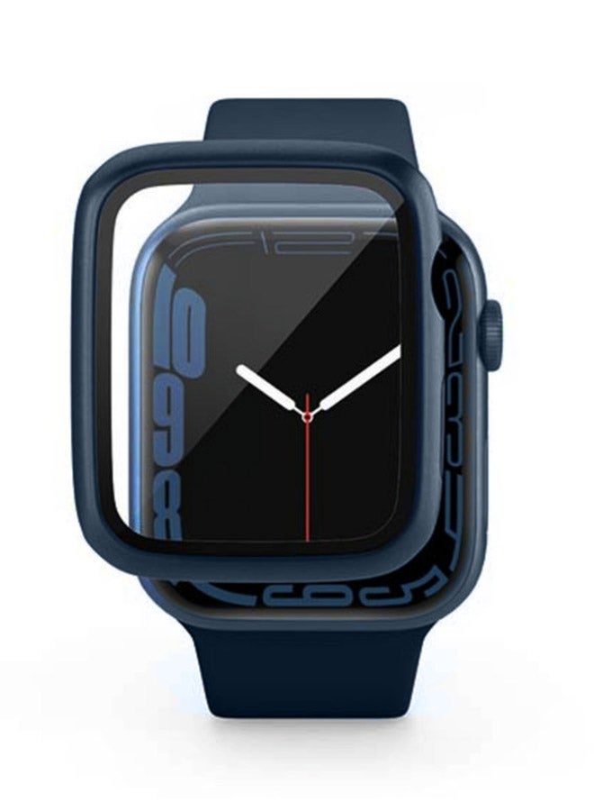 BSNL - Protective Case Cover With Tempered Glass Screen Protector For 44mm Apple Watch Series 4/5/6/SE Midnight Blue - Image 1