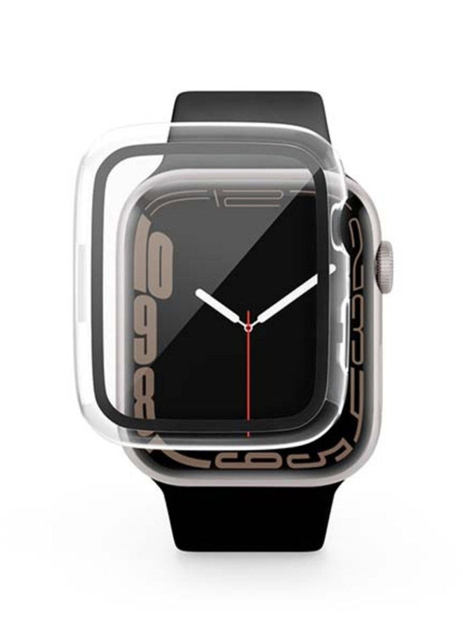 BSNL - Protective Case Cover With Tempered Glass Screen Protector For 40mm Apple Watch Series 4/5/6/SE Clear - Image 1