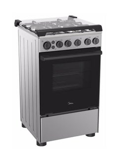 Midea 4 Burner Gas Cooker 50 X 55 cm, Full Safety, Cast Iron Pan support,1 year Warranty BME55007FFD Silver/Black  - Image 4