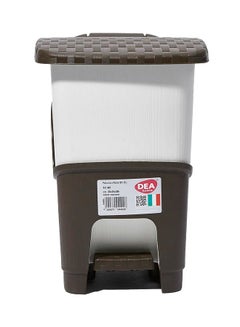 DEA HOME Rattan Pedal Lid Opening Trash Bin Brown/White 6Liters  - Image 1