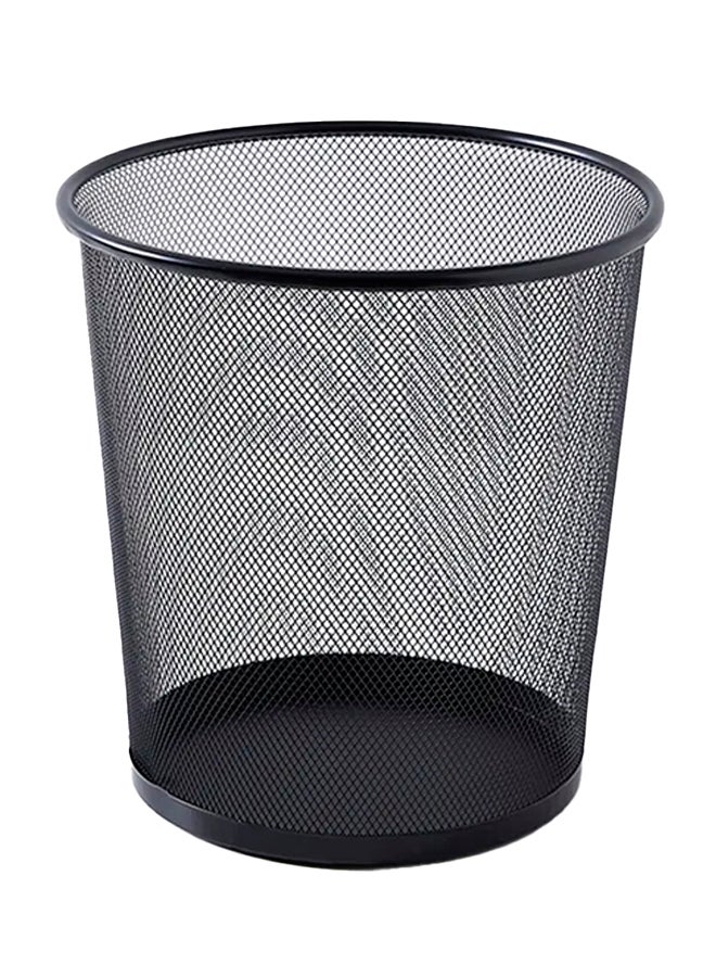 Home Box Round Recycling Open Top Mesh Trash Can Waste Basket Without Lid For Home, Office, College, Kitchen, Bathroom Black 26.5x28.5cm  - Image 2